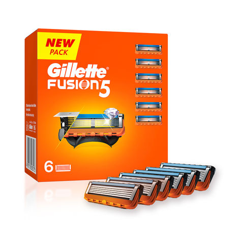 Gillette Fusion Manual Shaving Razor Blades For Men (6 Cartridges)