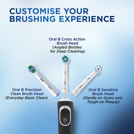 Oral-B Vitality Cross Action Electric Rechargeable Toothbrush, Powered By Braun (Black