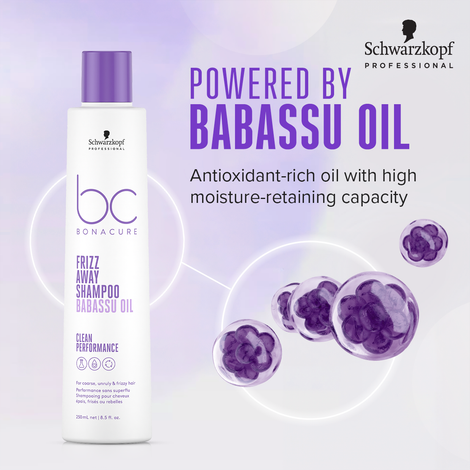 Schwarzkopf Professional Bonacure Frizz Away Shampoo With Babassu Oil,With Vegan Keratin