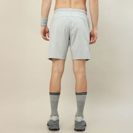 Technosport Men Poly Solid Relax Fit Sports Shorts with TECHNOLITE | Lunar Grey | XXL