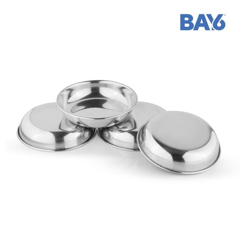 BAY6 Steel Traditional Halwa Plate Set - 5.5 Inch - (4pc)