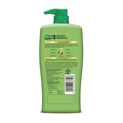 Vatika Naturals Health Shampoo with Henna & Amla - Power of 7 nourishing herbs