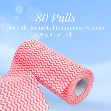 Origami Non Woven Reusable Kitchen Towel Roll | 80 Pulls Per Roll - Assorted