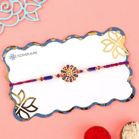 Evil Eye Elegant Pearls Floral Rakhi (Floweraura)