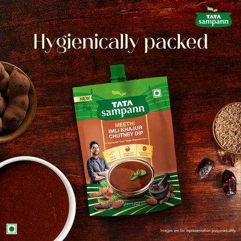 Tata Sampann Meethi Imli Khajur Chutney Dip | Made with Tamarind & Dates | Sweet & Tangy Flavour
