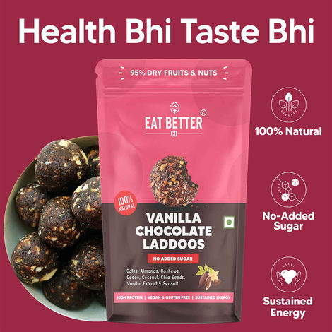 Eat Better Co - Vanilla & Chocolate Ladoos - No Added Sugar - High Protein, 100% Natural