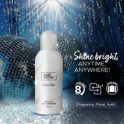 Puresense Silver Star All Day Hair And Long Lasting Fragrance Shimmer Body Mist - For Women