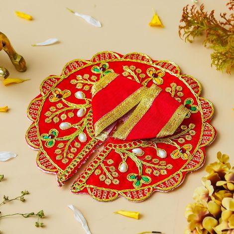 Floral Kundan Decorative Ladoo Gopal Dress for Idol Size 1 | Krishna Costume | Krishna Janmastami Special (Ecraftindia)