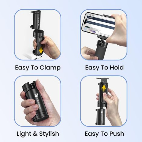 Portronics Mobot Clip 360� Deg Mobile Phone Holder with Adjustable Viewing Angles(Black)