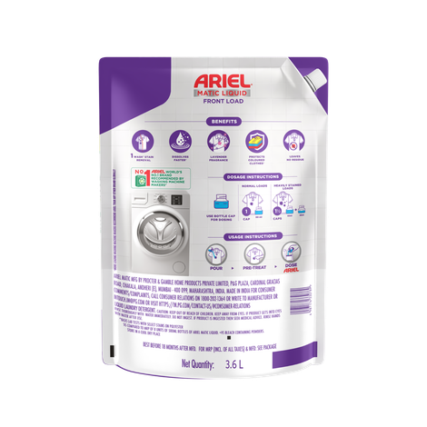 Ariel Matic Front Load Liquid Detergent - Lavender