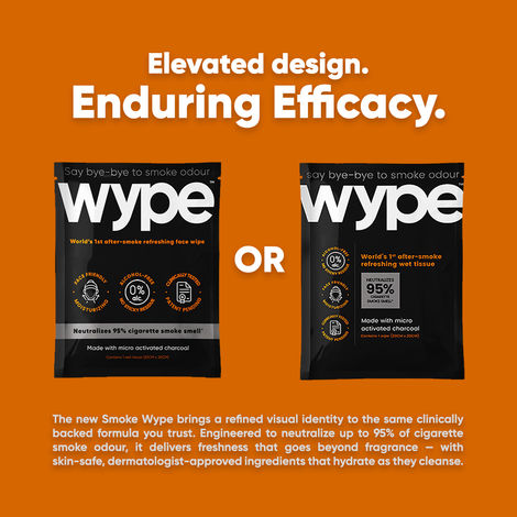 Wype - After - Smoke Odour Neutralizing and Refreshing Wet Tissue