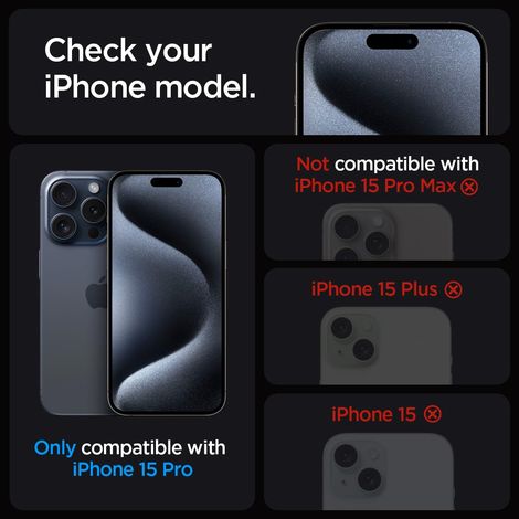 Spigen Ez Fit Tempered Glass Screen Protector Guard For Iphone 15 Pro Smartphone - 2 Pack