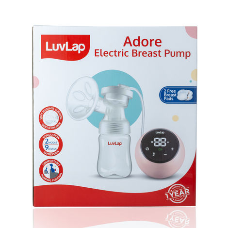 LuvLap Adore Electric Breast Pump with 2 Phase Pumping, Rechargable Battery, BPA Free