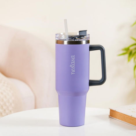 Nestasia Insulated Travel Sipper Tumbler With Lid & Straw Lilac 1.2L
