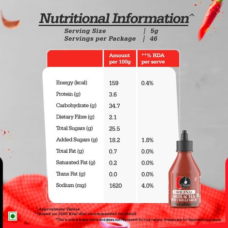 Ching's Secret Original Sriracha Hot Chilli Sauce (Red), Dip, Spread, Cook, Drizzle