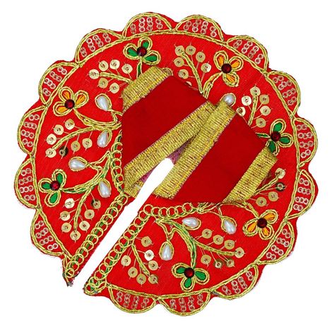 Floral Kundan Decorative Ladoo Gopal Dress for Idol Size 1 | Krishna Costume | Krishna Janmastami Special (Ecraftindia)