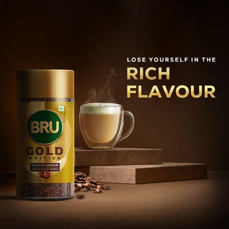 Bru Gold Edition | Premium Freeze Dried Coffee | Experience Intense Coffee Taste | Aromatic Instant Coffee