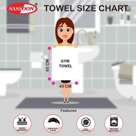 Sassoon Microfiber Gym-Sports Towel | Teal | 40 x 60 cm