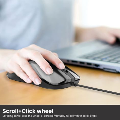 Portronics Wired Optical Mouse(Black)