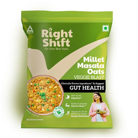 Right Shift Masala Oats, 6x veggies & Millets | High Protein & Fibre | No preservatives