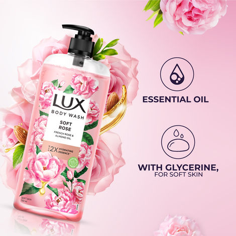 Lux Body Wash Soft Skin French Rose & Almond Oil With Long Lasting Fragrance Glycerine Paraben Free