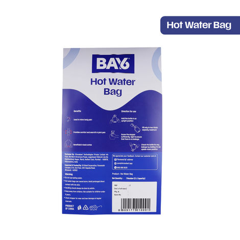BAY6 Hot Water Bag For Pain Relief, 2L, Assorted Color