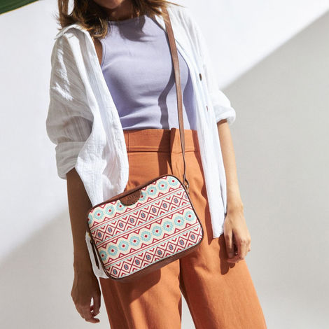 Chumbak Women's Canvas PU 1 L Sling Bag | Red - One Size