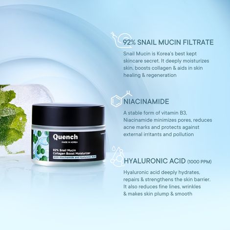 Quench Botanics 92% Snail Mucin Collagen Boost Moisturizer