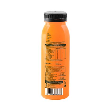 Pluckk Cold-Pressed Valencia Orange Fruit Juice | No Added Sugar | No Preservatives | Rich in Vitamin C