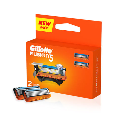 Gillette Fusion Manual Shaving Razor Blades For Men (2 Cartridges)