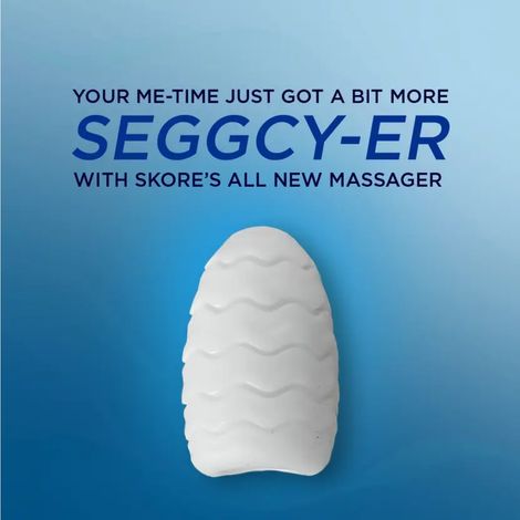 Skore Lubes - Strawberry Flavour (50ml) & Skore Eggstacy Self-Pleasure | Massage Sleeve For Men (1pc) Combo