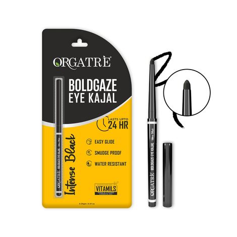 Orgatre Boldgaze Eye Kajal 24 Hour Lasting Easy Glide Smudge Proof Water Resistant