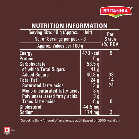 Britannia Fudge It Chocolate Brownie (With Egg)