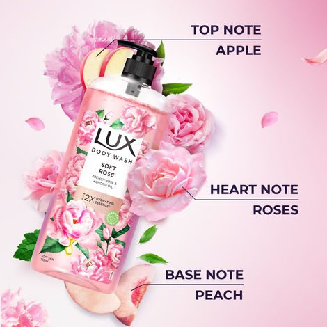Lux Body Wash Soft Skin French Rose & Almond Oil With Long Lasting Fragrance Glycerine Paraben Free