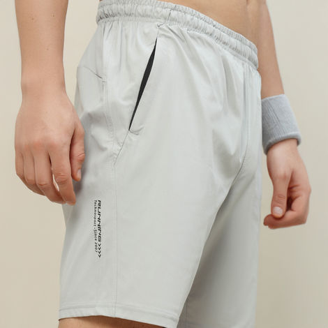 Technosport Men Poly Solid Relax Fit Sports Shorts with TECHNOLITE | Lunar Grey | XXL