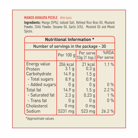 Priya Mango Avakaya Pickle With Garlic