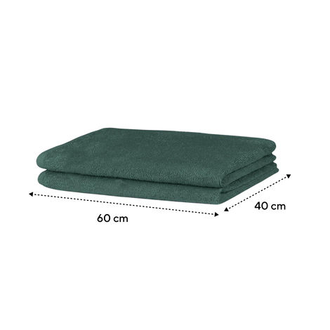 BAY6 100% Cotton Hand Towels - 60 cm x 40 cm | 500 GSM - Olive Green - Set of 2