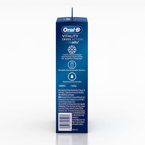 Oral-B Vitality Cross Action Electric Rechargeable Toothbrush, Powered By Braun (Black