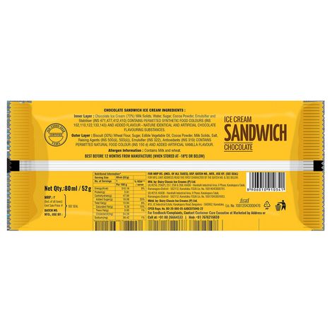 Dairy Day Chocolate Ice Cream Sandwich