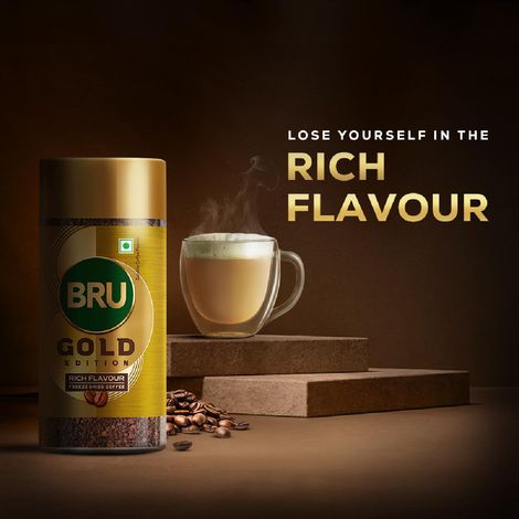 Bru Gold Edition | Premium Freeze Dried Coffee | Experience Intense Coffee Taste | Aromatic Instant Coffee