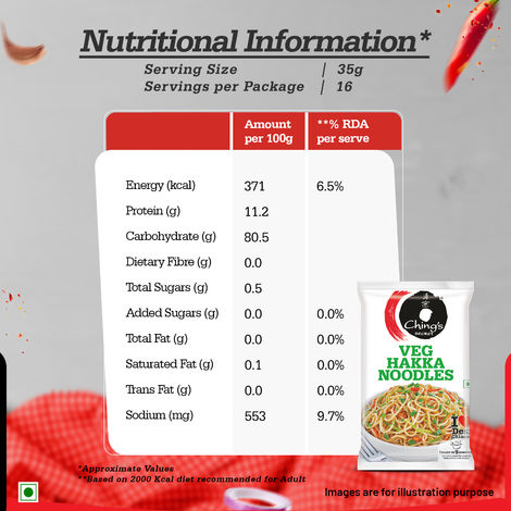 Ching's Secret Veg Hakka Noodles, Cooks In 5-7 mins, Just Soak & Drain