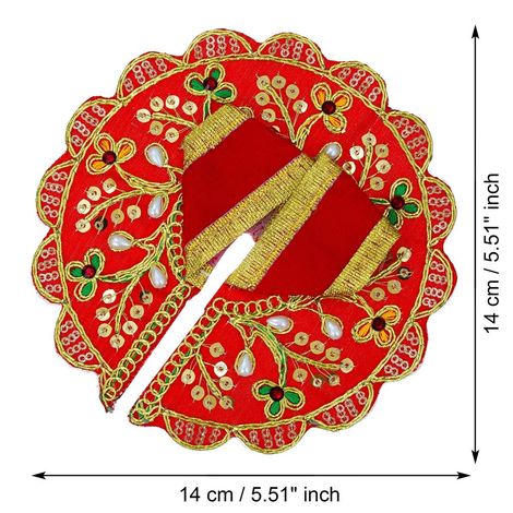 Floral Kundan Decorative Ladoo Gopal Dress for Idol Size 1 | Krishna Costume | Krishna Janmastami Special (Ecraftindia)