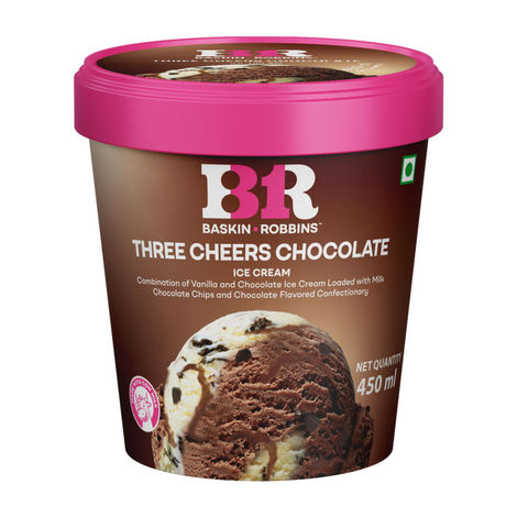 Baskin Robbins Three Cheers Chocolate Ice Cream Tub