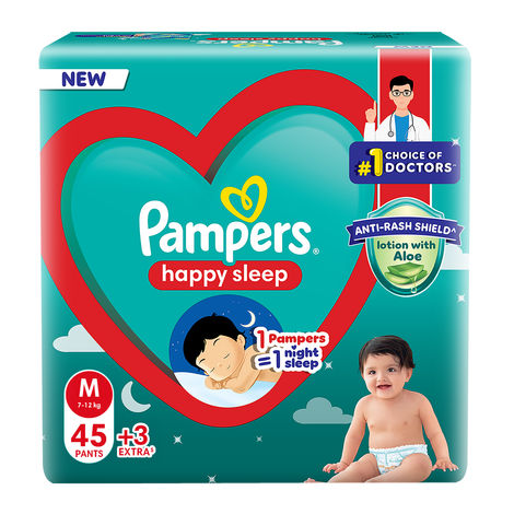 Pampers Happy Sleep Pant Style Baby Diapers | M | 7-12 Kg Diapers