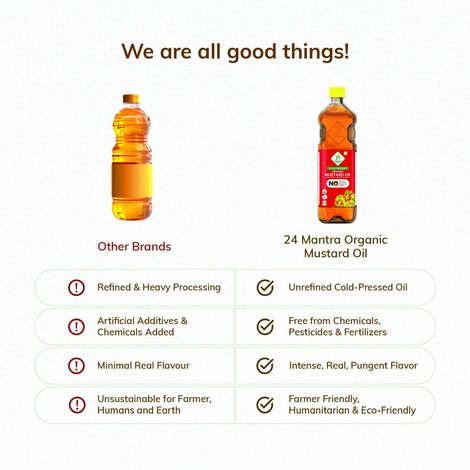 24 Mantra Mustard (Sarson) Cold Pressed Oil | Organic Healthy Cooking Oil