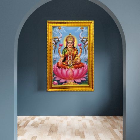 eCraftIndia Dhana Vaibhav Laxmi Devi Photo Frame(Wood, 4 x 6 Inch)