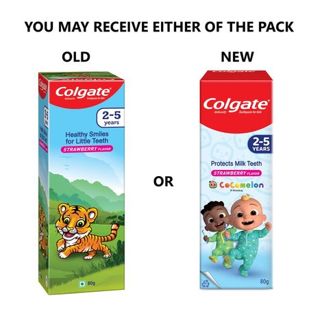 Colgate Kids Cocomelon Toothpaste for 2-5 Years, Cavity Protection of Milk Teeth (Strawberry)