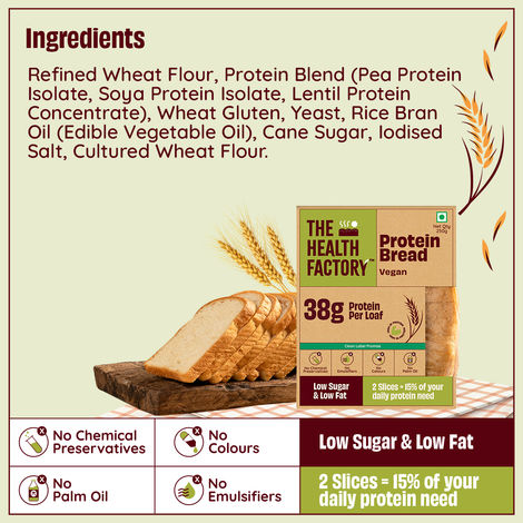 The Health Factory Vegan Protein Bread | Clean Label - Not Brown