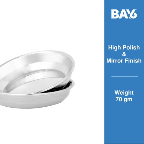 BAY6 Steel Traditional Halwa Plate Set - 5.5 Inch - (4pc)