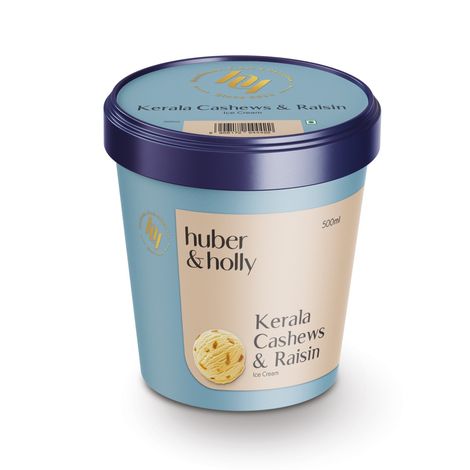 Huber & Holly Kerala Cashew And Raisin Ice Cream Tub